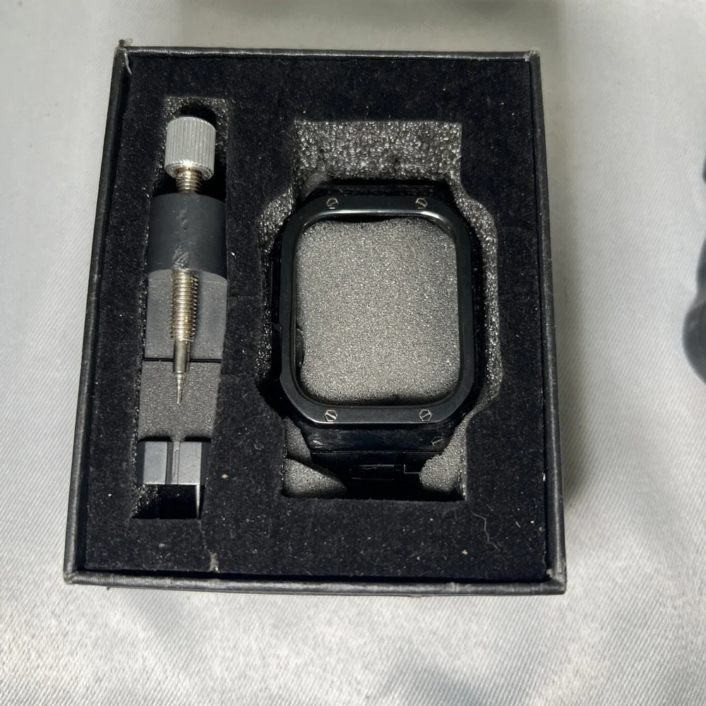 Stainless Steel Black Strap Cover Case For Apple Watch 42/44‎ MM